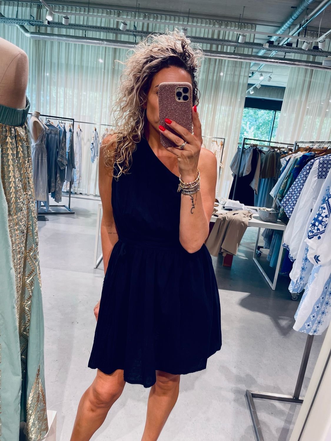 Greek Archaic Kori dress zwart s25k-33-784