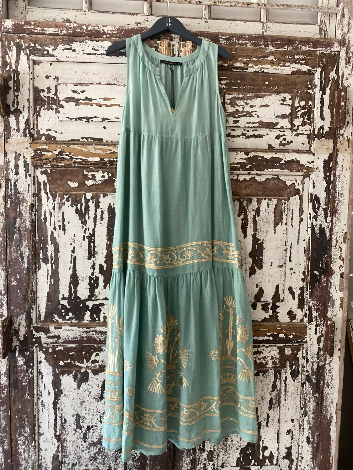 Greek Archaic Kori dress long groen s25k-430752
