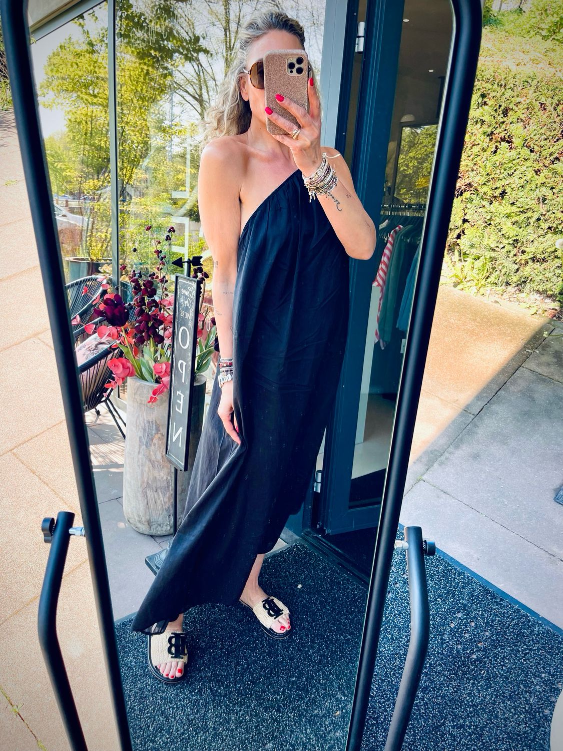 Closed gathered dress Black C98014-253-22