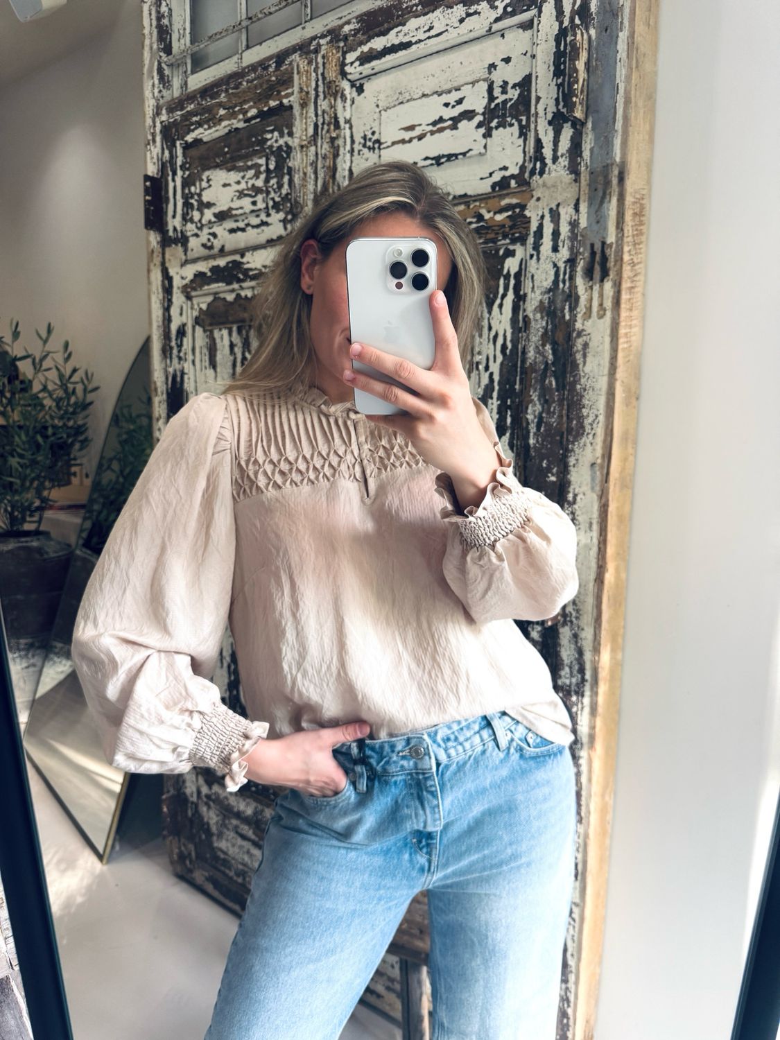 Co&#39;couture MollyCC pintick blouse Beige 35907