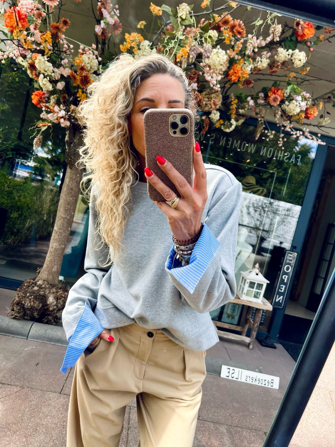 Co&#39;couture DaniellaCC Cuff sweat Grijs 37035