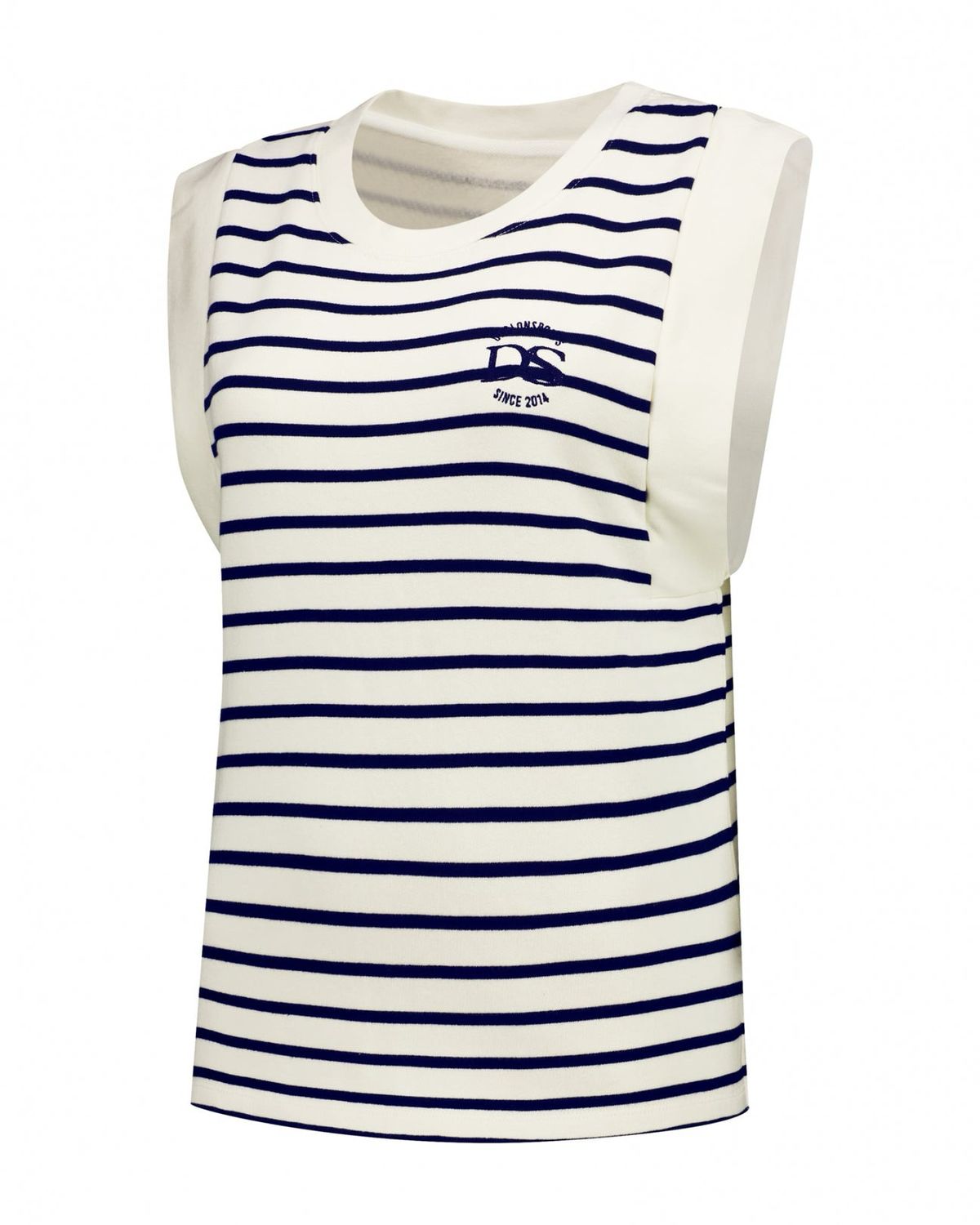 Deblon Sports Nena Striped Sleeveless Sweater Pearl Navy 2510528
