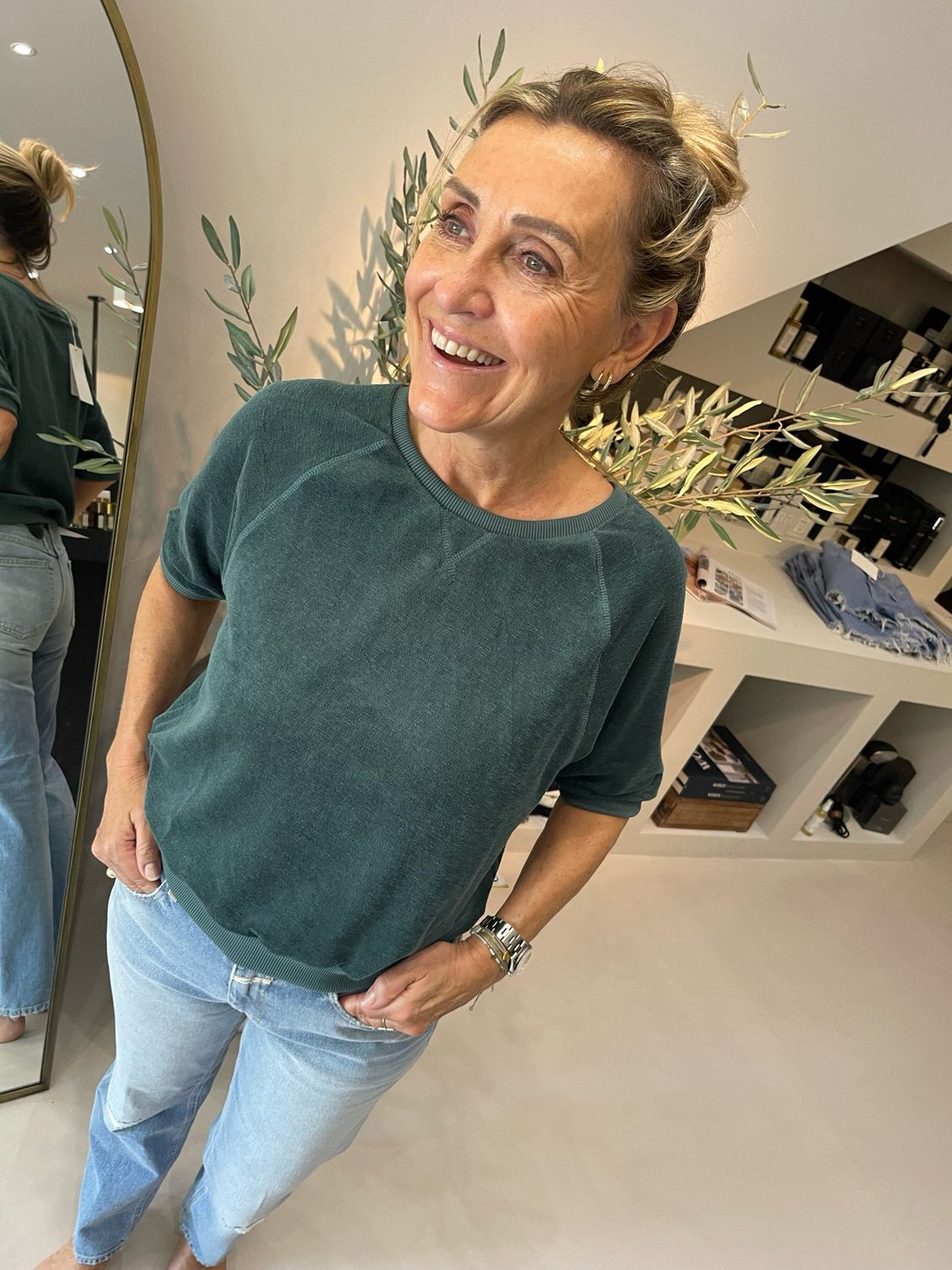 By-Bar neva slub top deep green 25511016