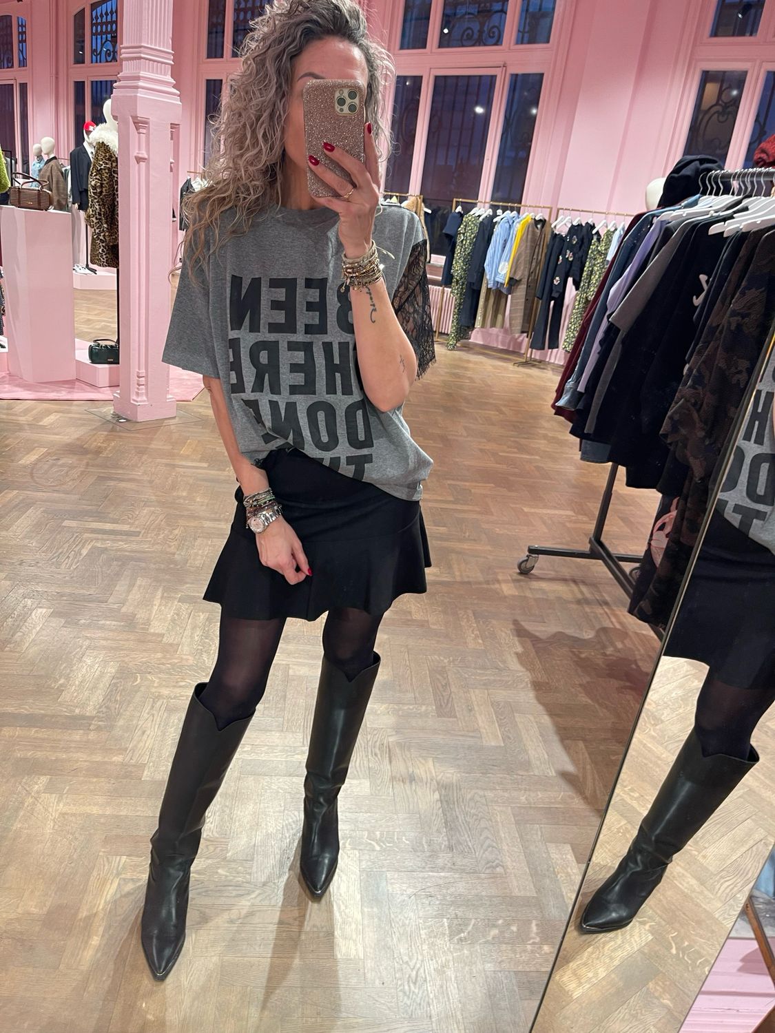 Essentiel Antwerp Lace printed t-shirt Grijs IBABY