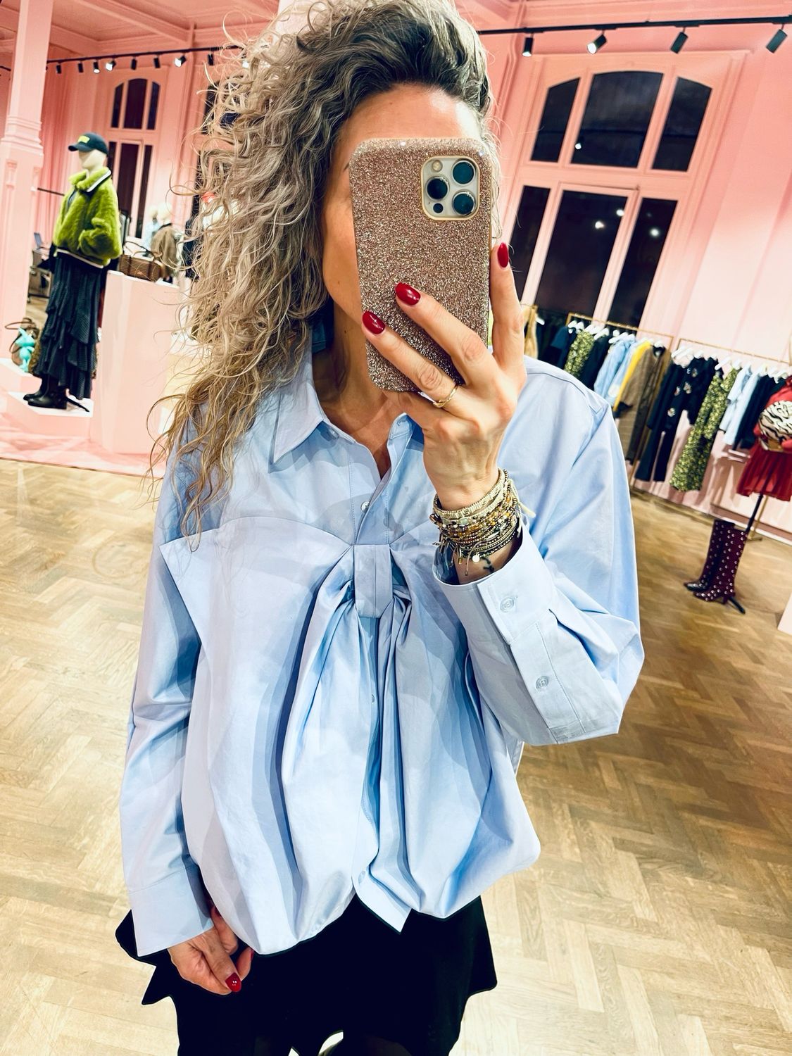 Essentiel Antwerp Bow shirt Blauw Ibow