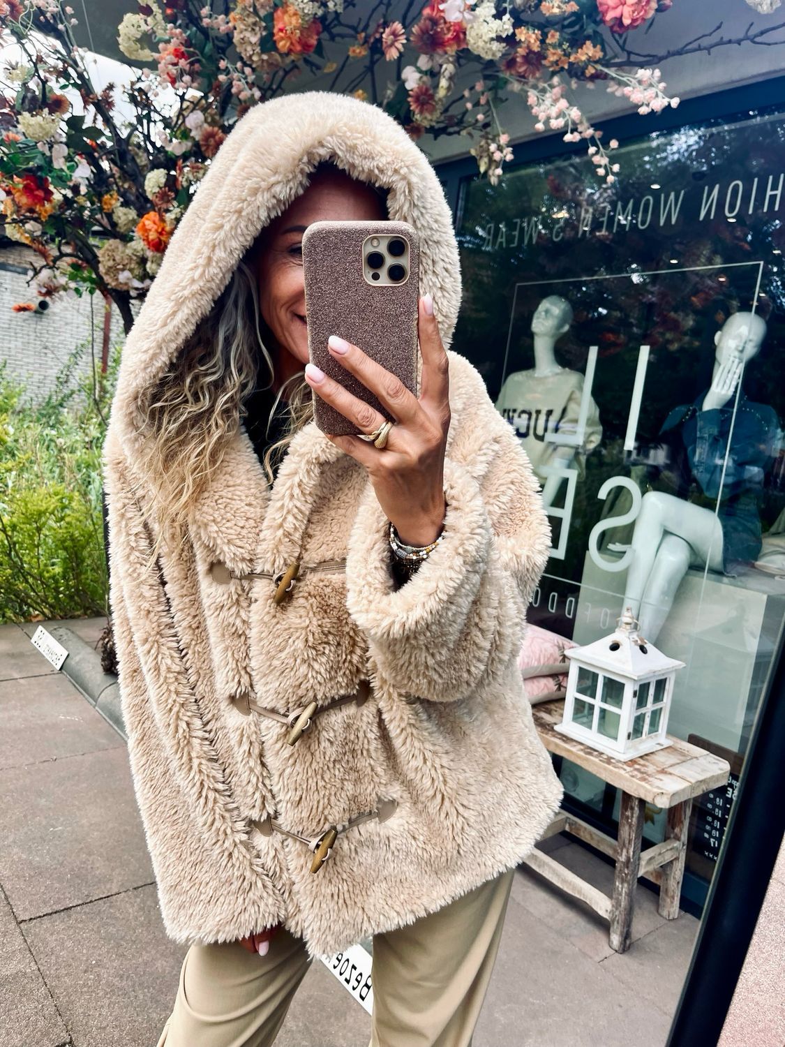 Ibana Charisma Teddy Coat Off White 302550098