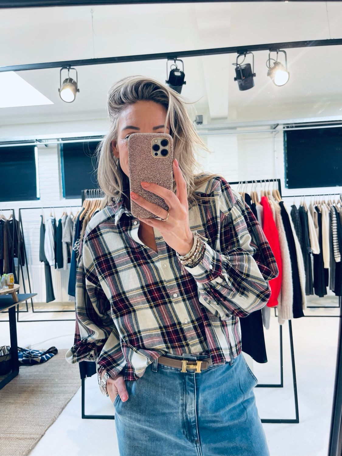 By-Bar sarah short check blouse tartan check 25512055