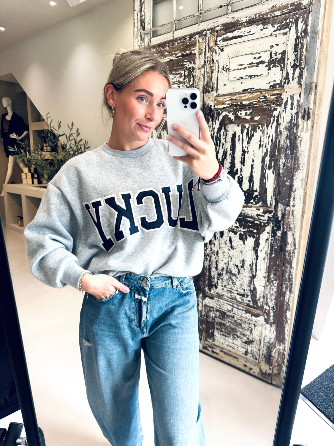 By-Bar bibi patchwork sweater grey melee 25518905
