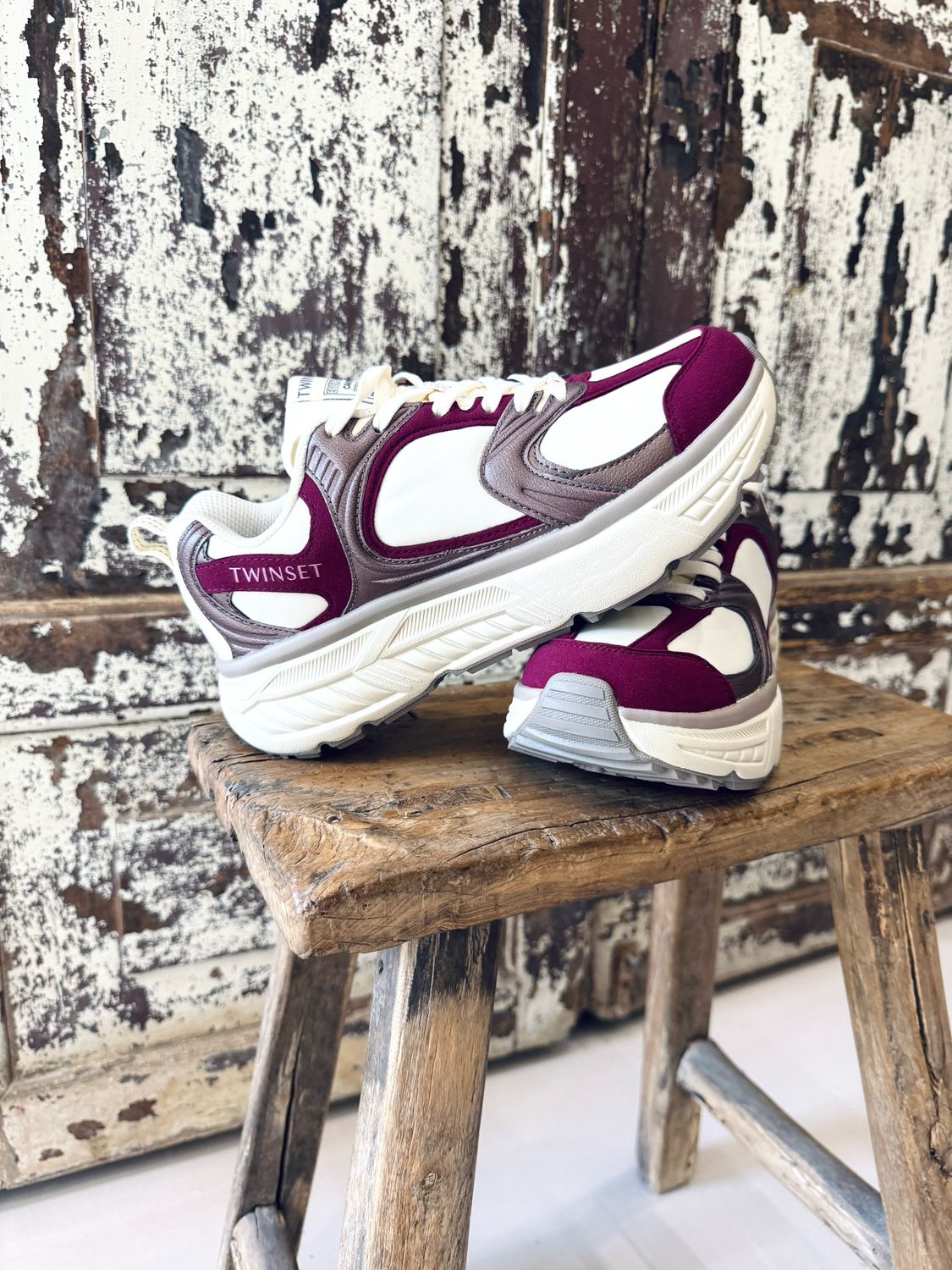 Twinset Sneaker running Bordeaux 252TCP01C
