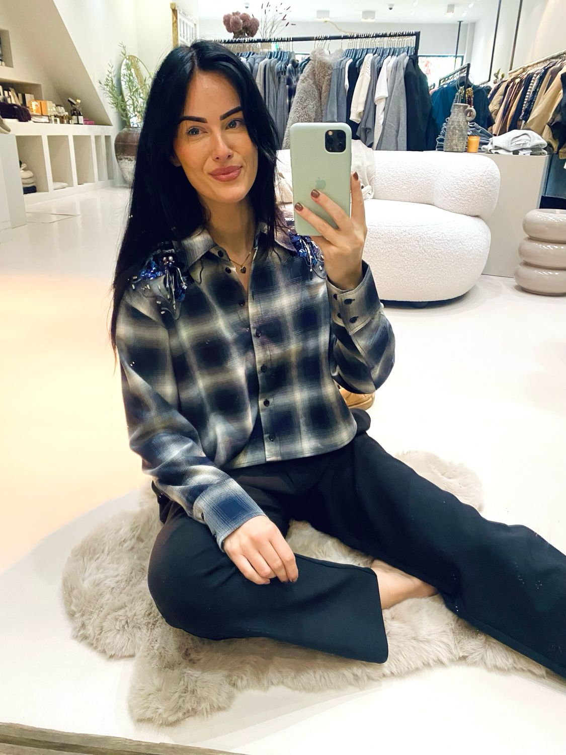 Dante6 Dante6-Eason check embellished shirt 253133