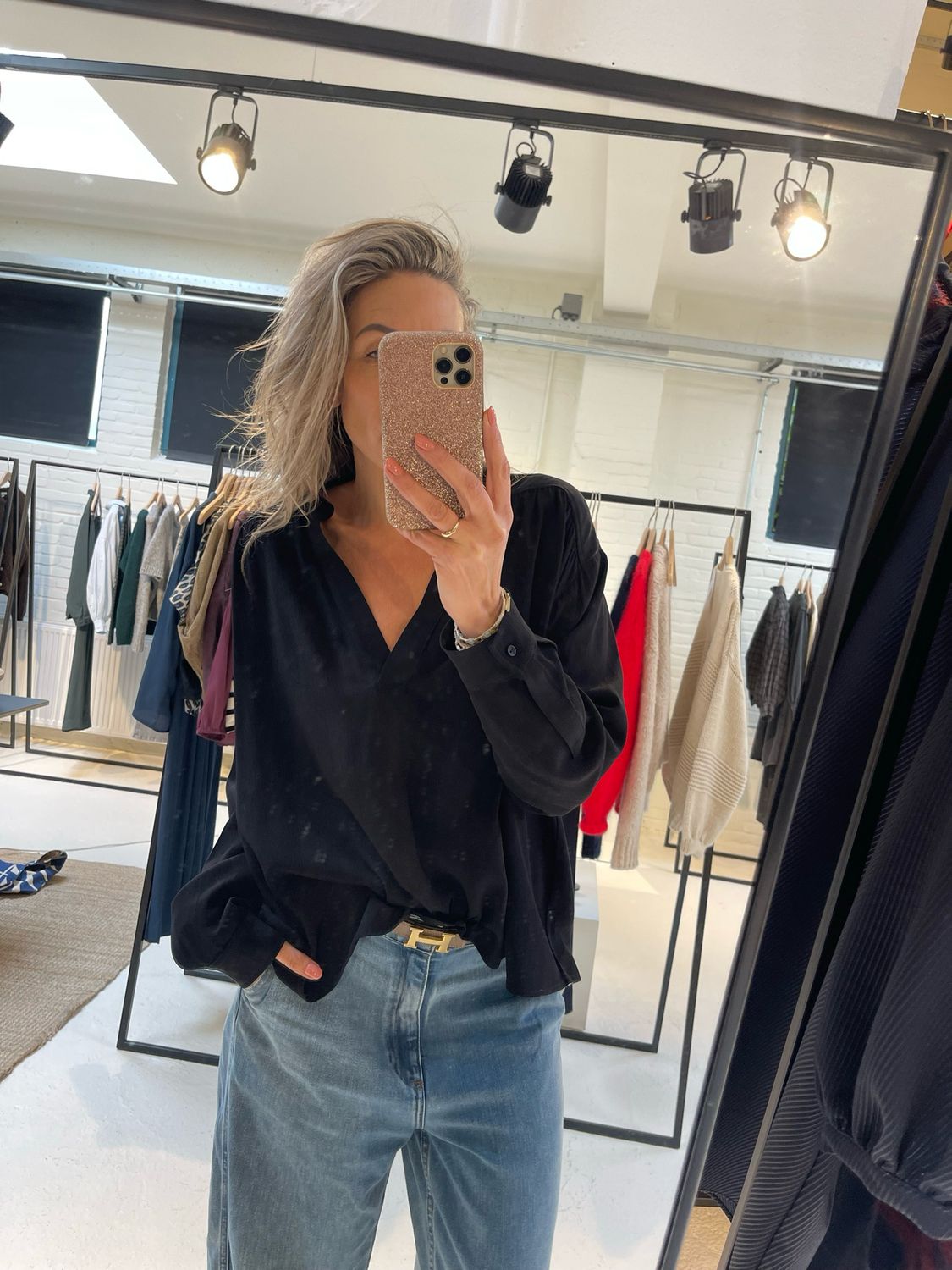 By-Bar meja viscose blouse jet black 25512004