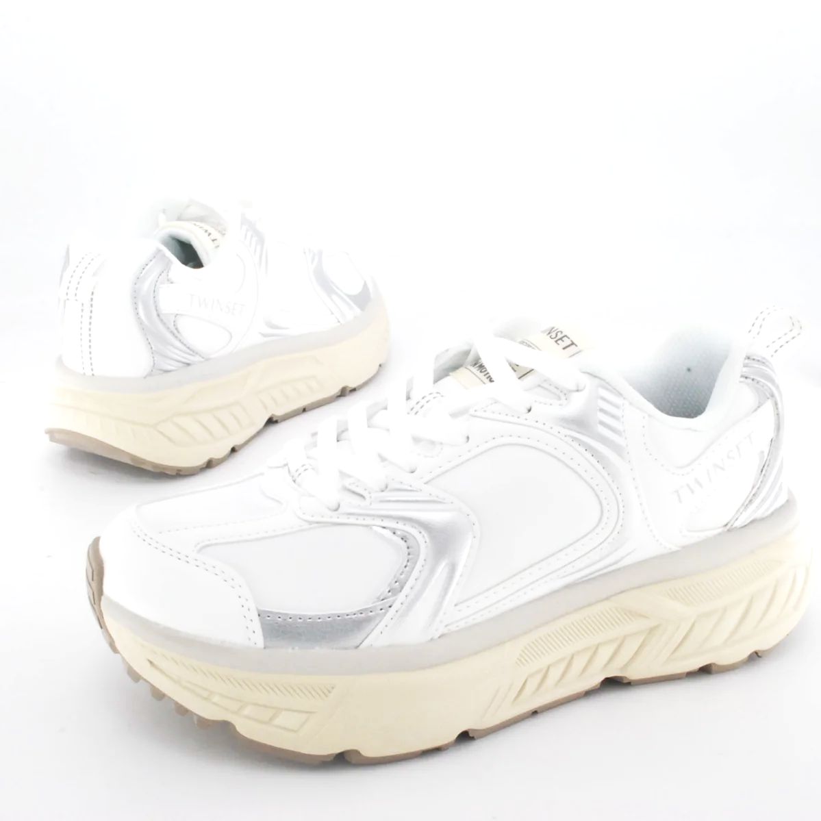 Twinset Sneaker running Wit/Zilver 252TCP01C