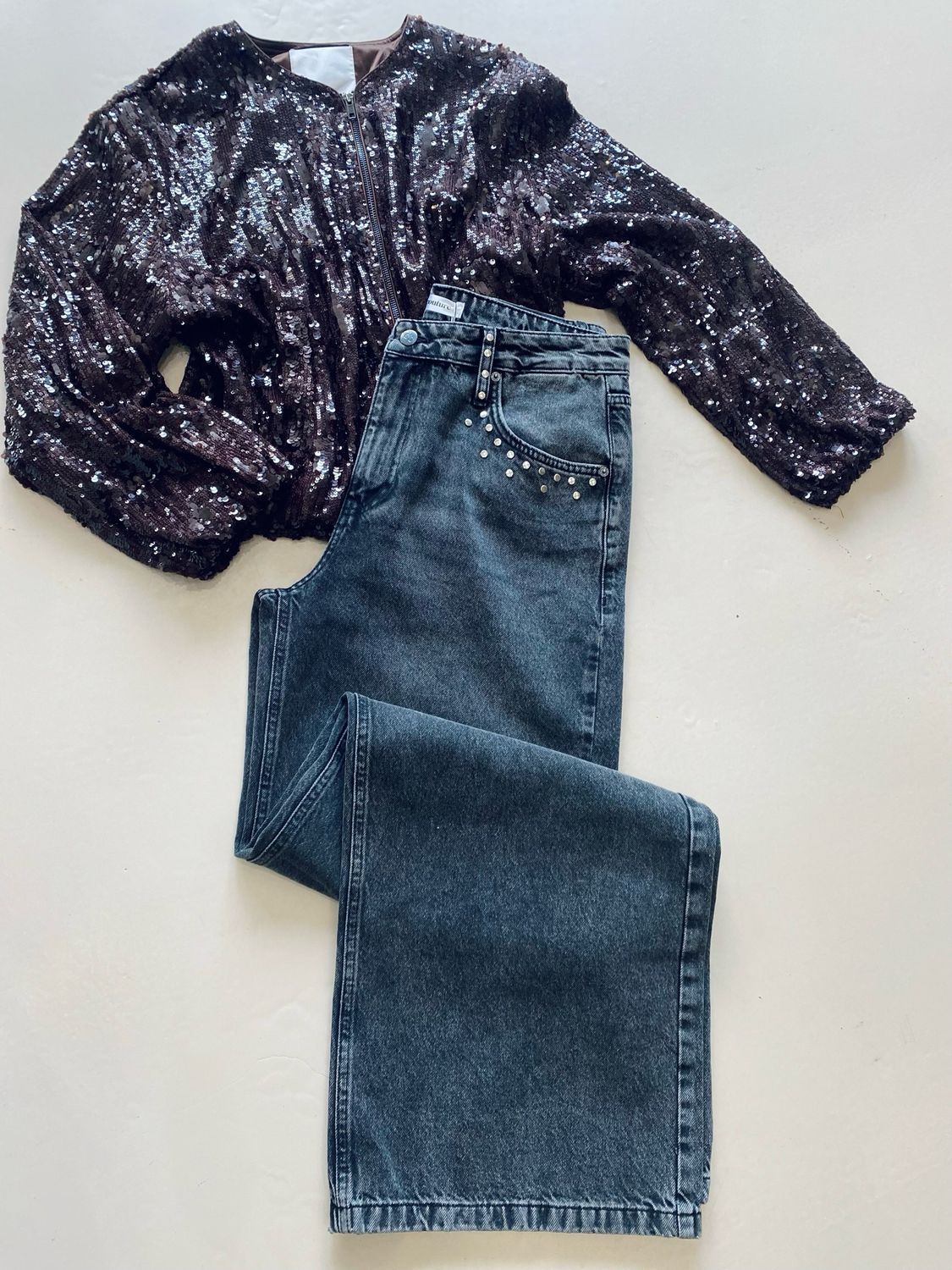 Co'couture VickyCC stud wide LL jeans 31639