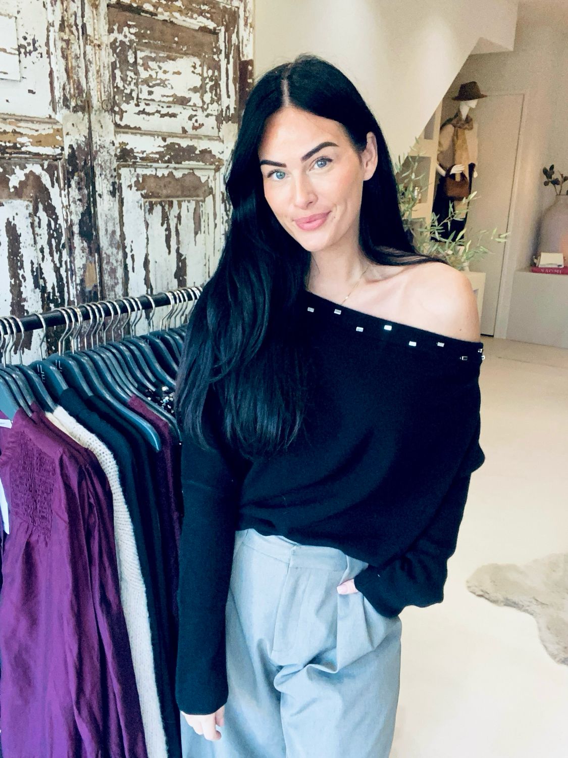 Dante6 Dante6-Mayu off shoulder sweater Raven 253402