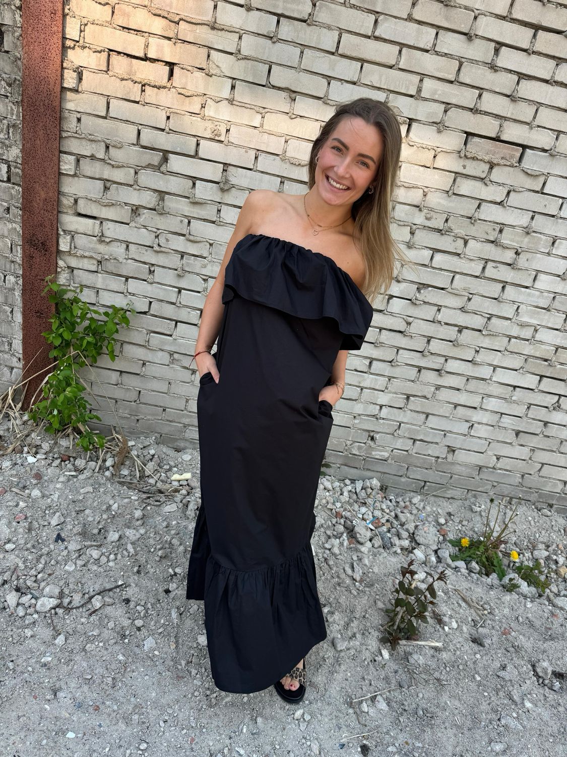 Essentiel Antwerp Belted ruffle dress JOYCE