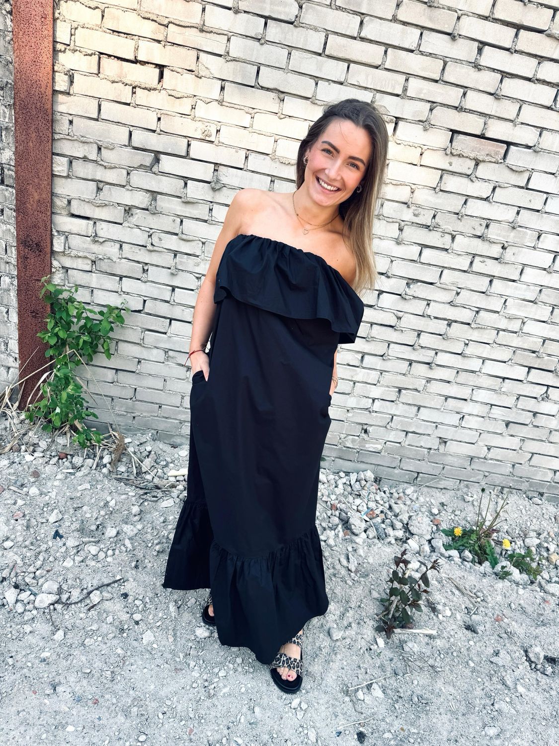 Essentiel Antwerp Belted ruffle dress JOYCE