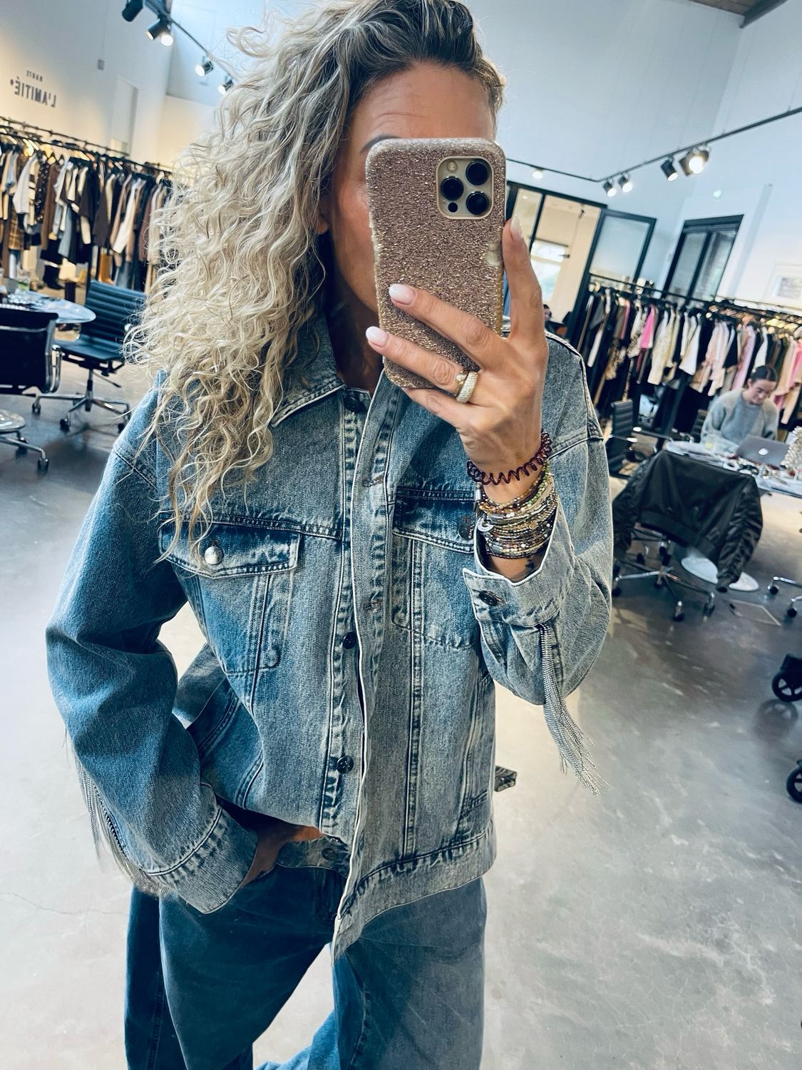 Co'couture Denice CC Denim Fringe Jacket 500114