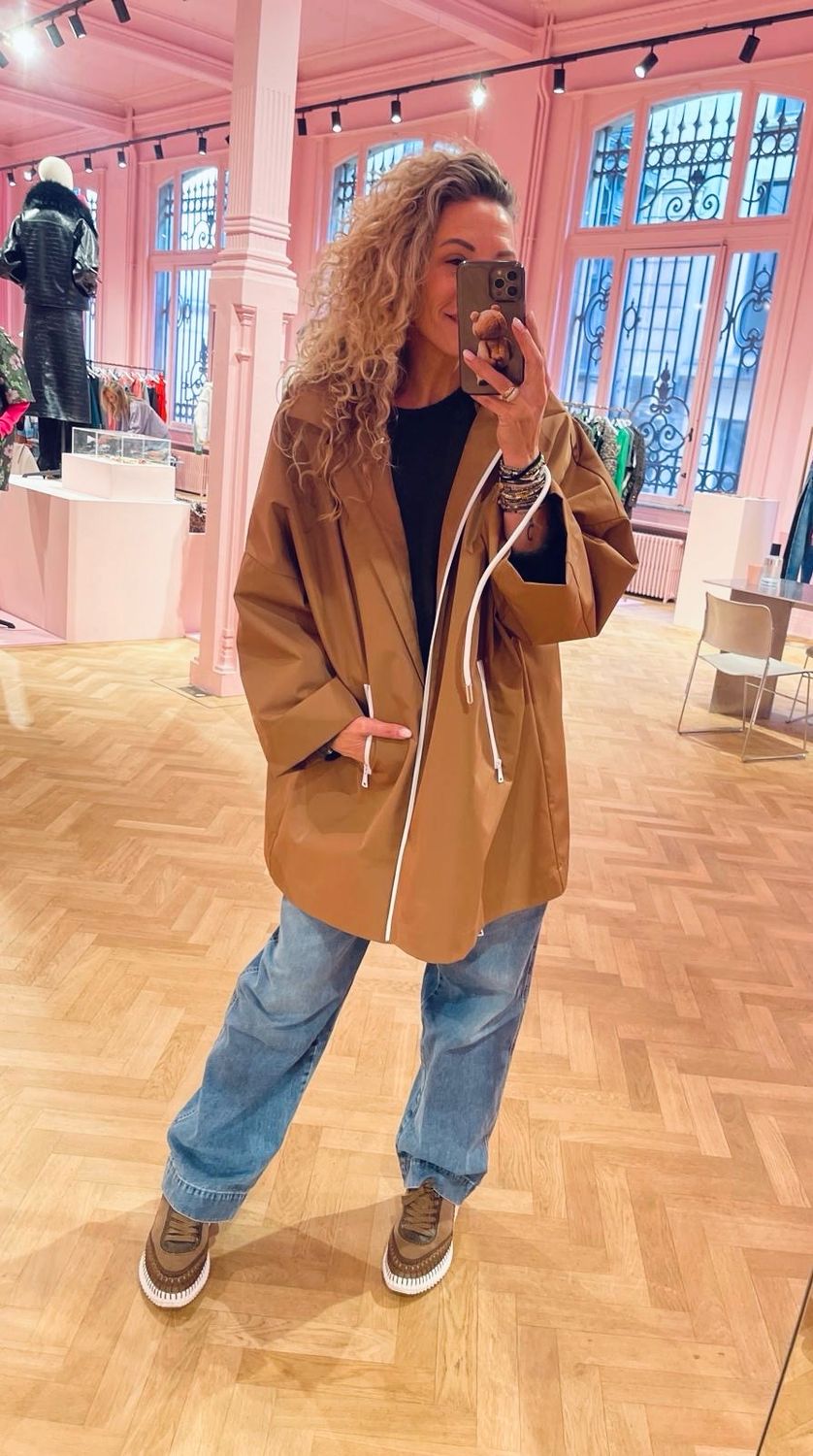 Essentiel Antwerp Oversized Rain Coat Krimson