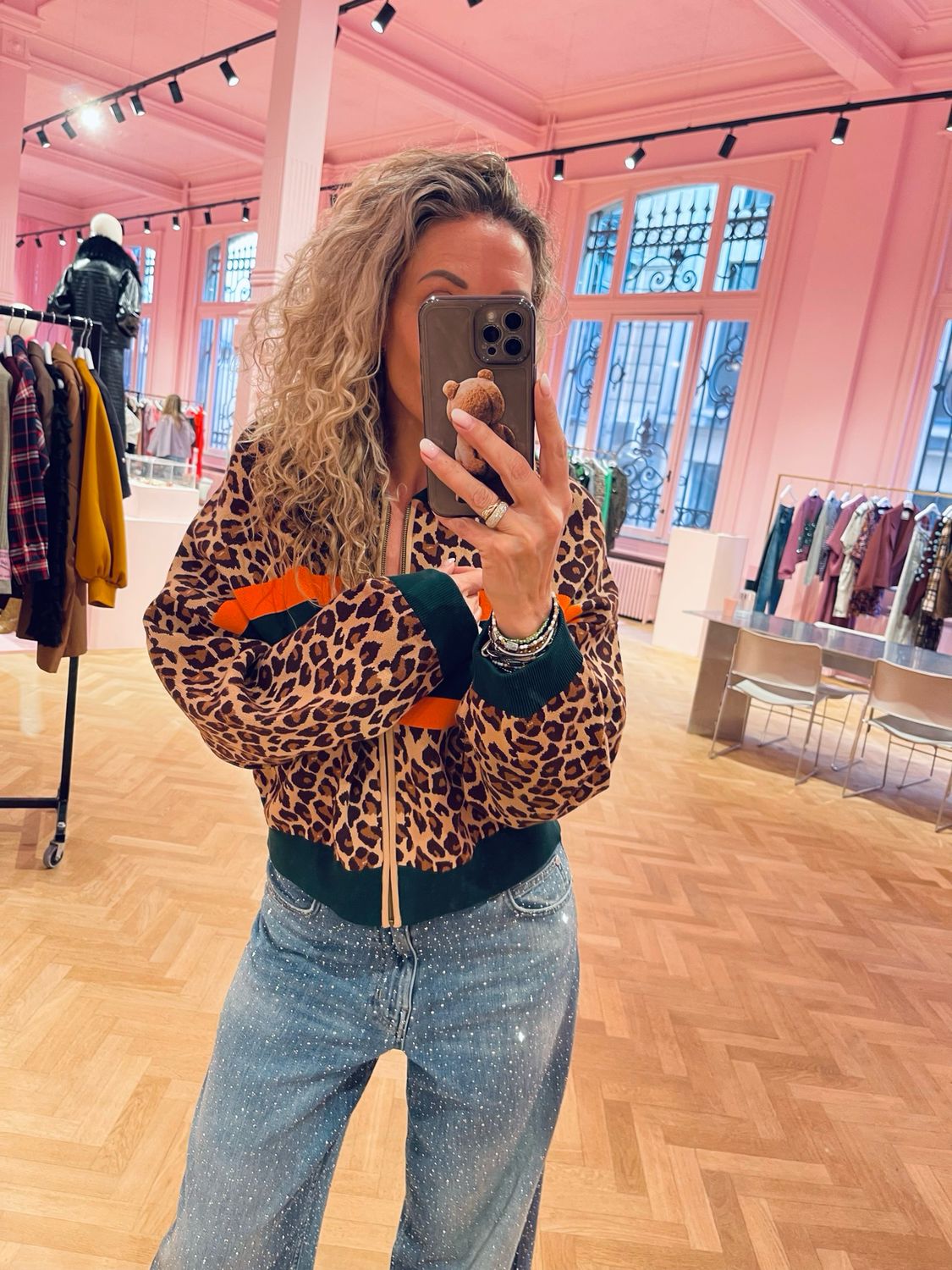 Essentiel Antwerp Kutie Striped Knit Cardigan KUTIE leopard