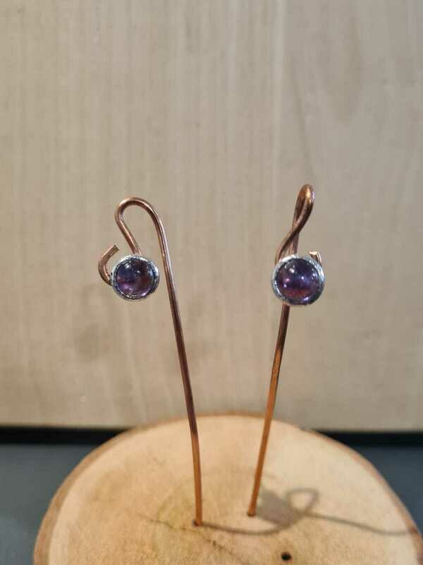 Silber-Ohrstecker mit Amethyst