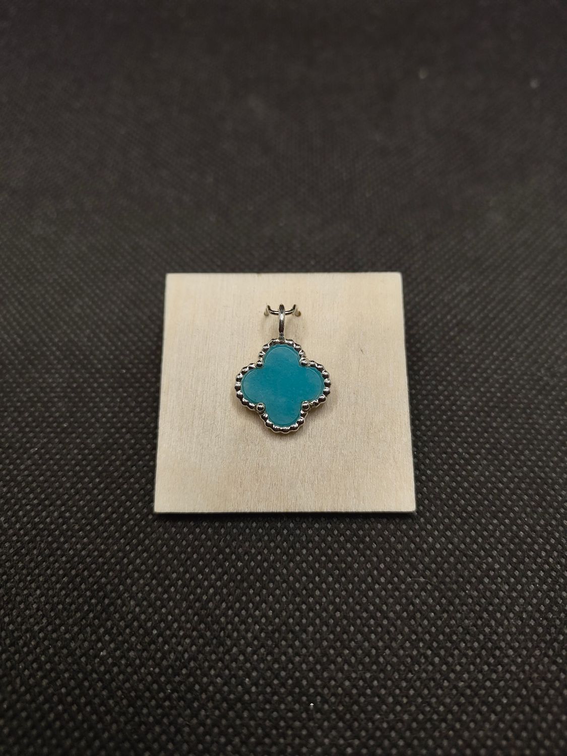 Amazonit Kleeblatt Anhänger Silber