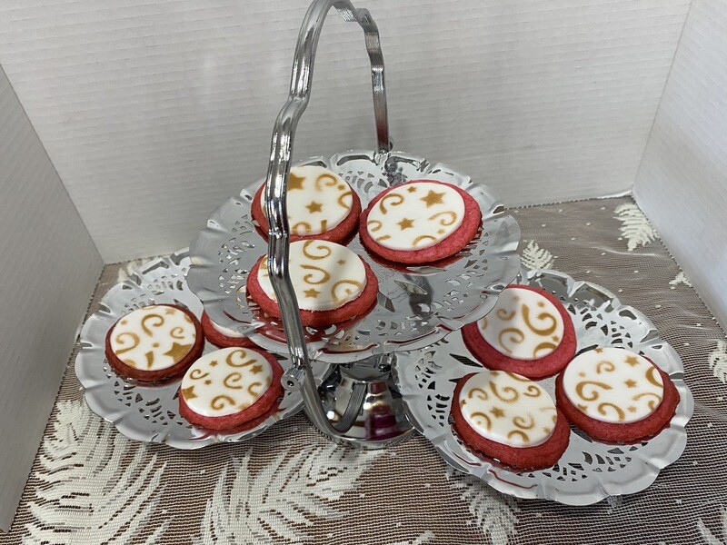 3" Sugar Cookie - LARGE COOKIE, with "Curly Cue" Design (Dozen)