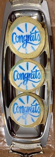 3" Sugar Cookie - LARGE COOKIE, with "Congrats" Design (Dozen)