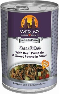 Weruva Dog Classic Steak Frites with Beef, Pumpkin &amp; Sweet Potatoes in Gravy Grain-Free Wet Dog Food 14 oz