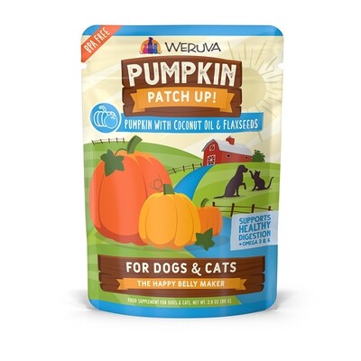 Weruva Patch Up Pumpkin with Coconut Oil &amp; Flaxseeds Supports Healthy Digestion for Cats and Dogs 2.08 oz