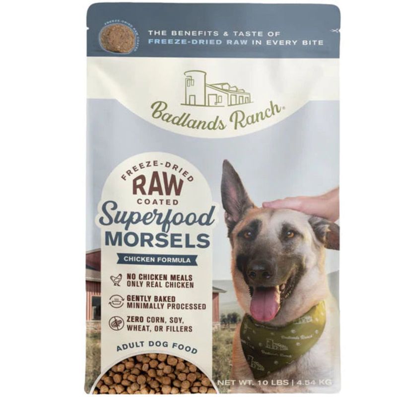 ドッグフード Badlands Ranch Superfood Complete Raw Coated Morsels Beef Dry Dog