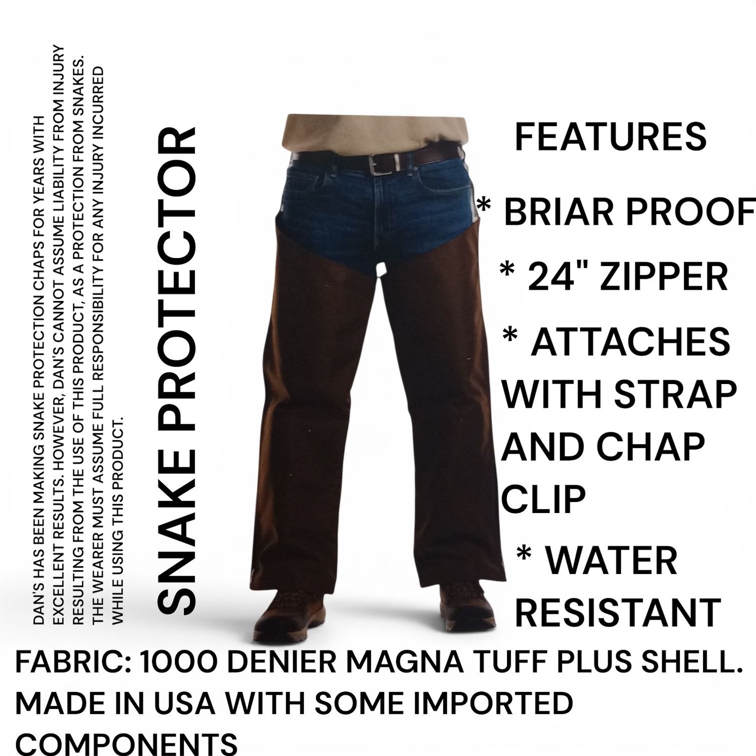 FROGLEGS, SNAKE PROTECTOR CHAPS