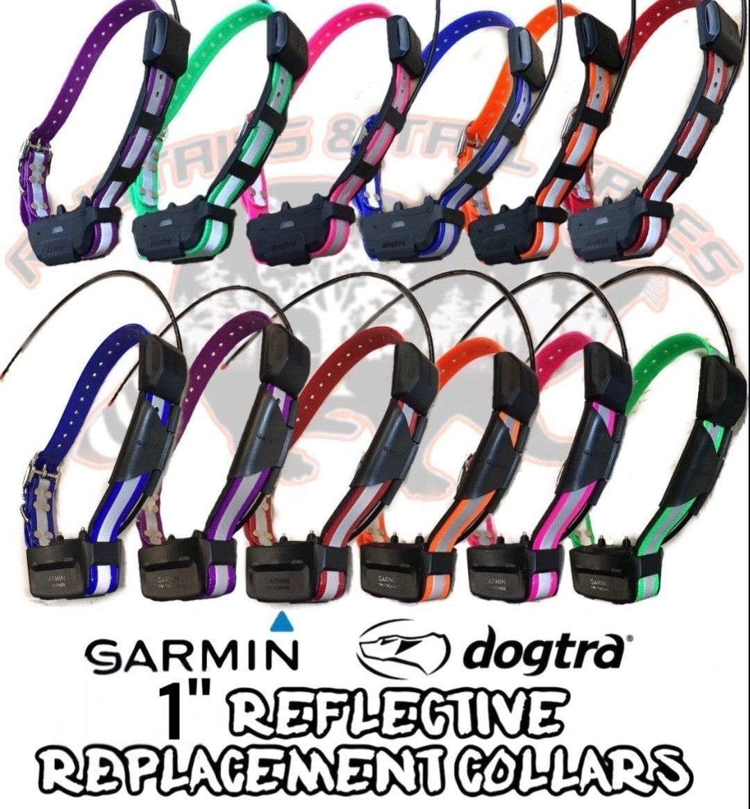 1" WIDE REFLECTIVE REPLACEMENT STRAP COLLAR FOR GARMIN &amp; DOGTRA