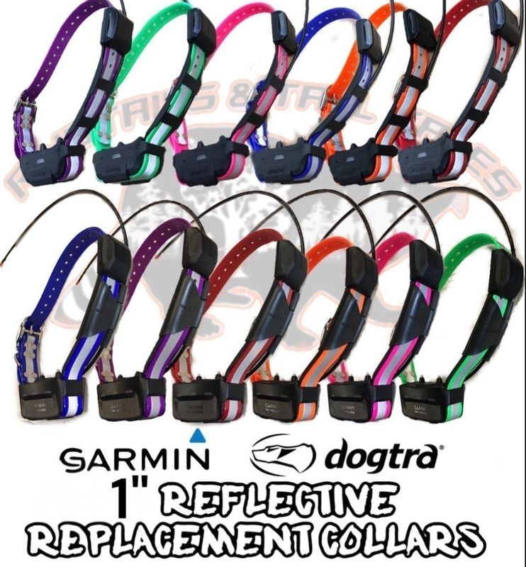1" WIDE REFLECTIVE REPLACEMENT STRAP COLLAR FOR GARMIN &amp; DOGTRA