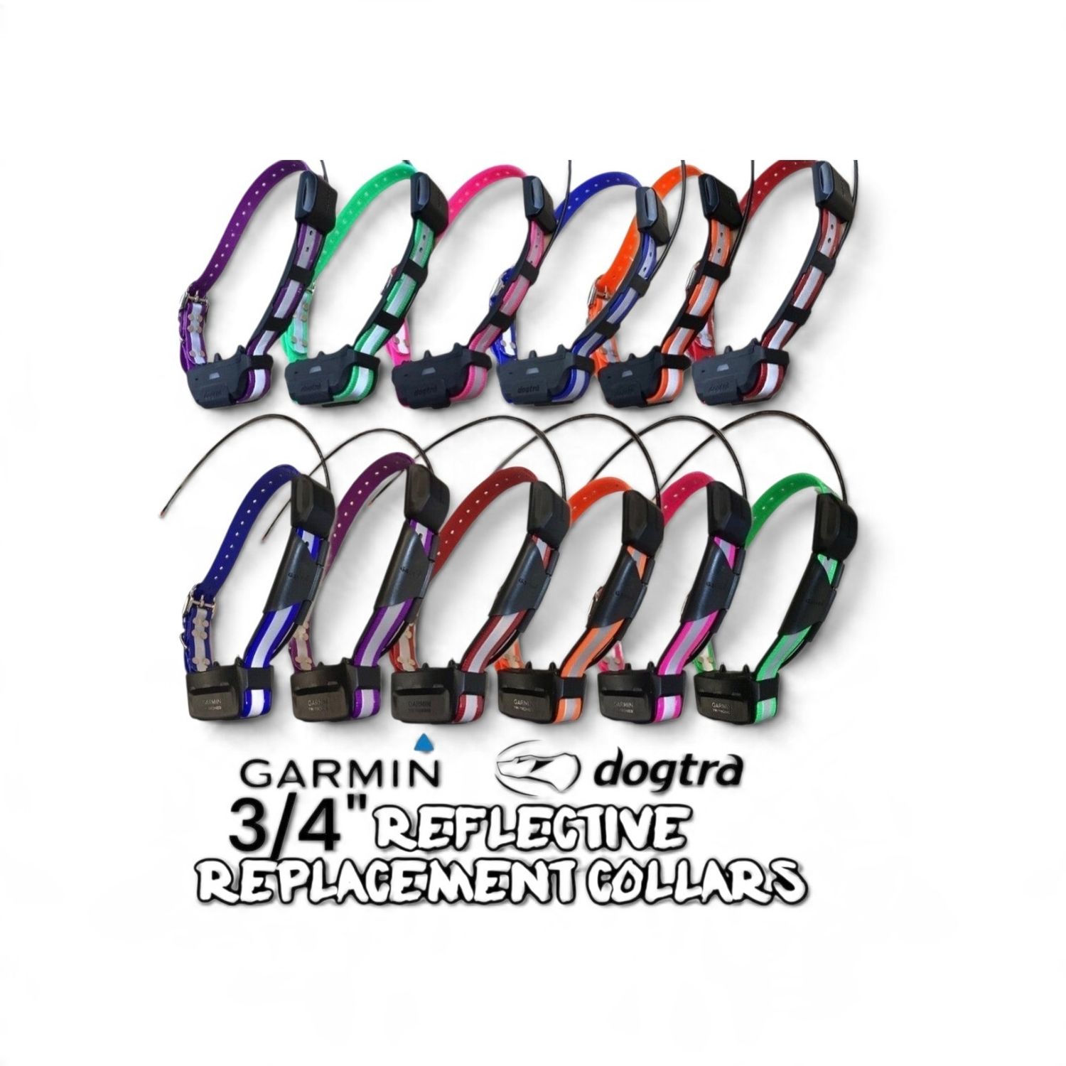 3/4" REFLECTIVE DAYGLO GARMIN &amp; DOGTRA COLLARS #645