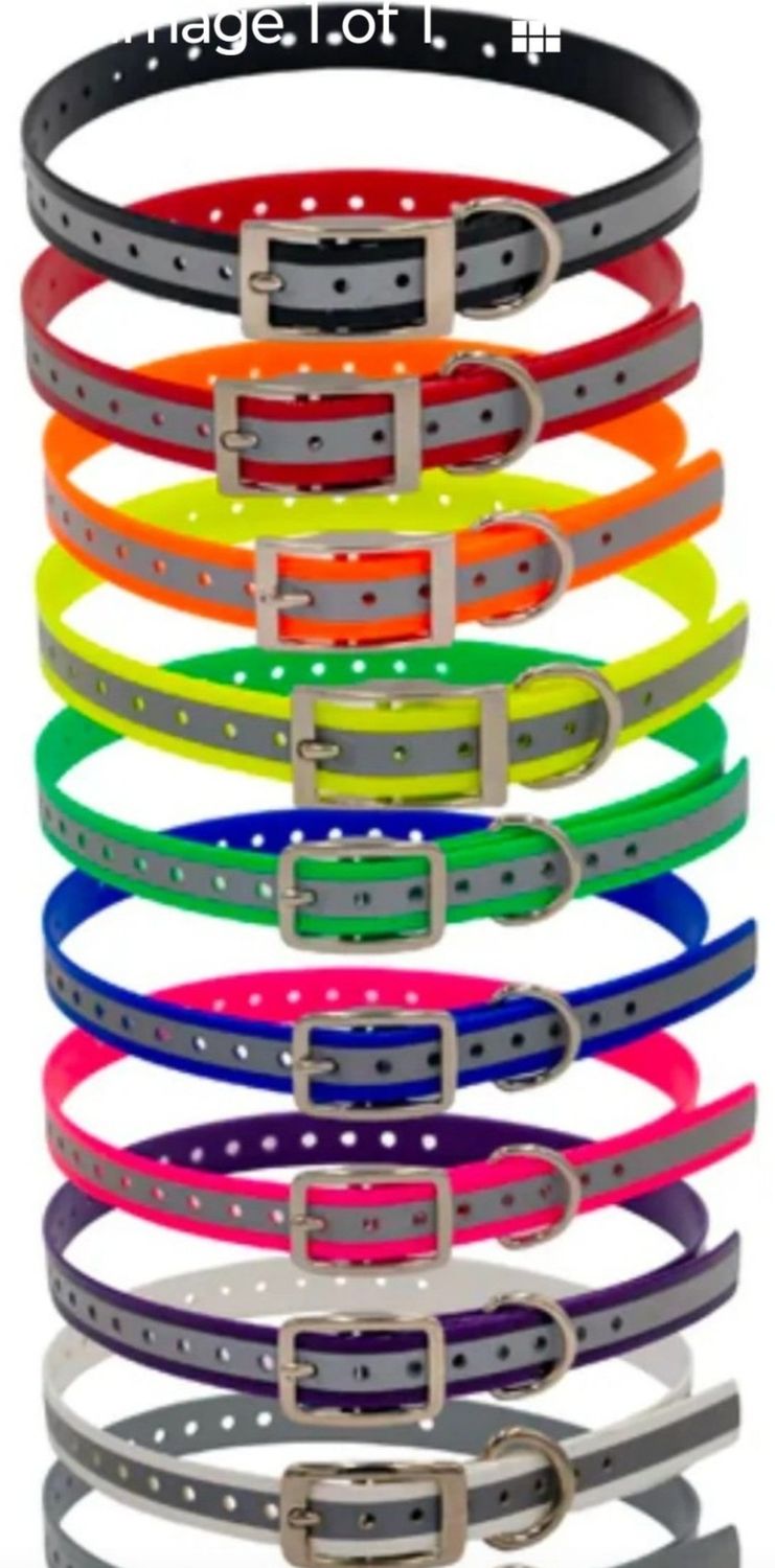 3/4" REFLECTIVE DAYGLO COLLARS RING-N-CENTER &amp; D-N-FRONT #859