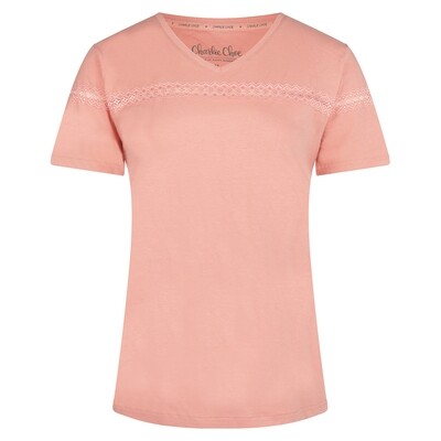 Women T-shirt V43148-38 Pink Charlie Choe Wild Animal