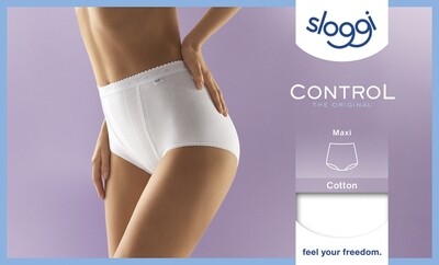 Maxi slip met verstevigend voorpand Zwart Sloggi Control Maxi