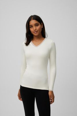 Thermo Shirt met V-hals 70018 PANACOTTA Ysabel Mora