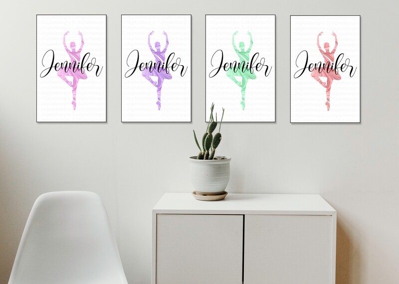 Ballerina Silhouette with Name