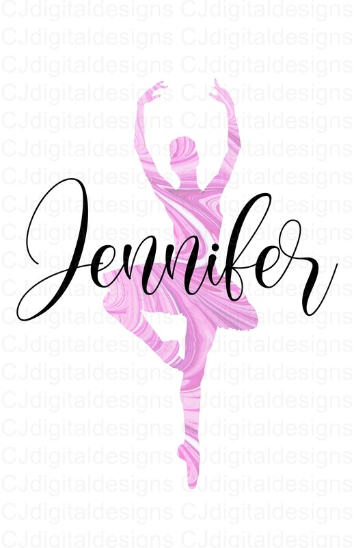 Ballerina Silhouette with Name