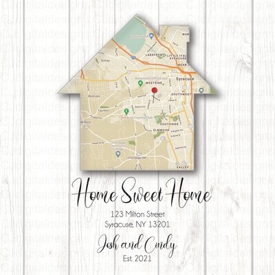 Home Sweet Home - Custom Map 12"x12"