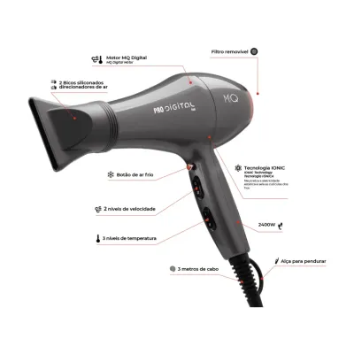 Secador MQ Pro digital ion 2600w