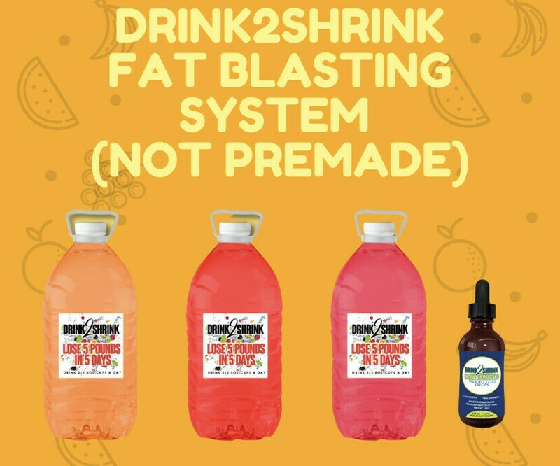 DRINK2SHRINK 30 DAY FAT BLASTING SYSTEM 4 Weeks of Drink2Shrink and 1 Bottle of Fat Blasting Drops