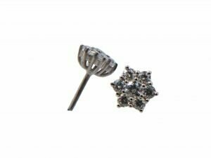 Pendientes oro blanco rosetón de  brillantes. ModP