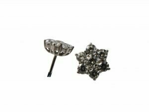 Pendientes oro blanco rosetón  de brillantes. ModG