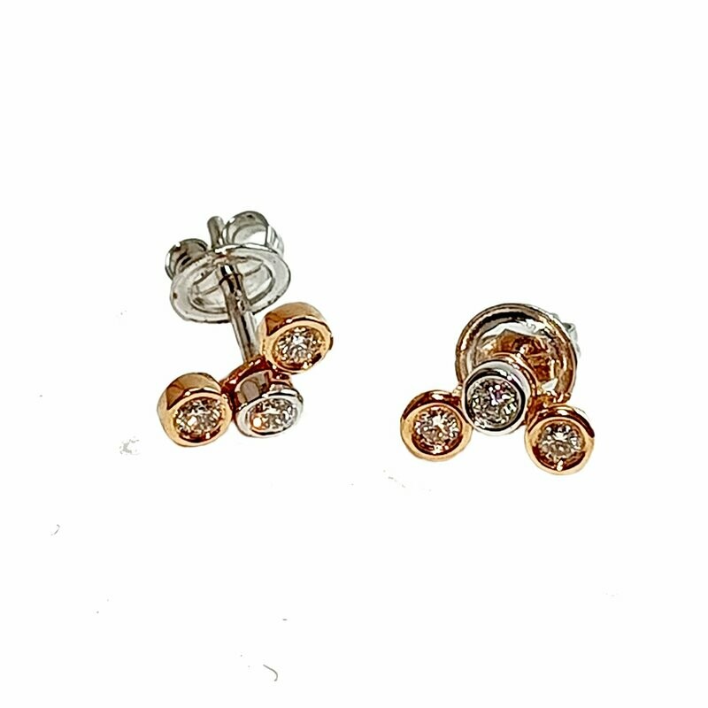Aretes dos oros y brillantes