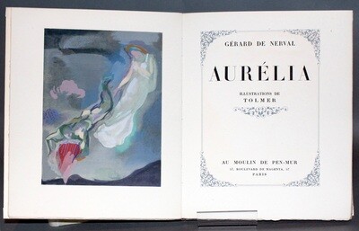 NERVAL & (TOLMER illustrateur).- Aurélia.- 1945. Illustrations en couleurs rehaussées au pochoir.