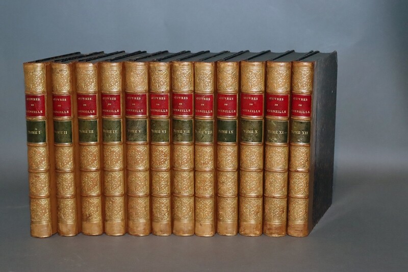 CORNEILLE, Pierre.- Œuvres.- 1854-1855.- 12 volumes in-8. Édition illustrée d&#39;un portrait et 11 planches.