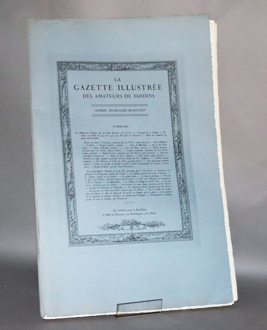 Gazette illustrée des Amateurs de Jardins. 1933-1934- Grand in-folio, en feuilles, sous couverture imprimée.