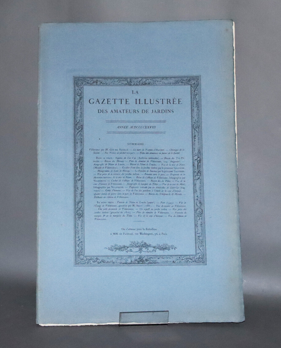 Gazette illustrée des Amateurs de Jardins. 1928.- Grand in-folio, en feuilles, sous couverture imprimée.